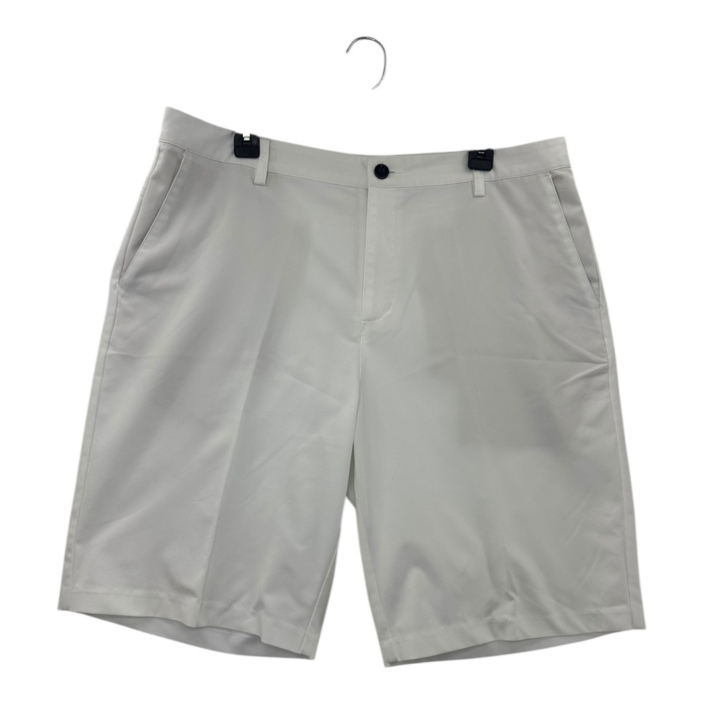 Adidas Mens Golf Shorts ClimaLite Beige Size 36 Flat Front Performance